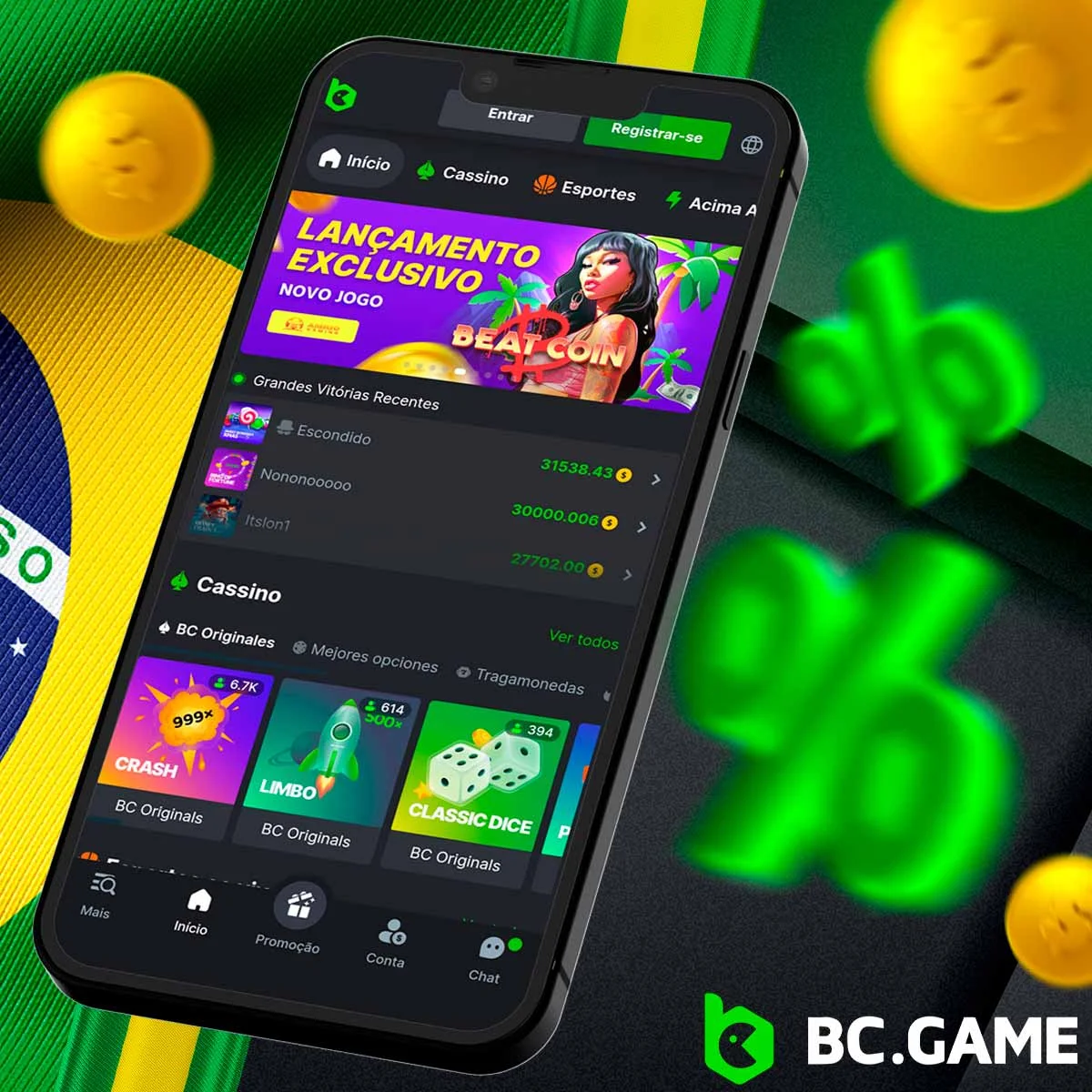 O que oferece o bónus de Cashback Mensal na plataforma BC Game?