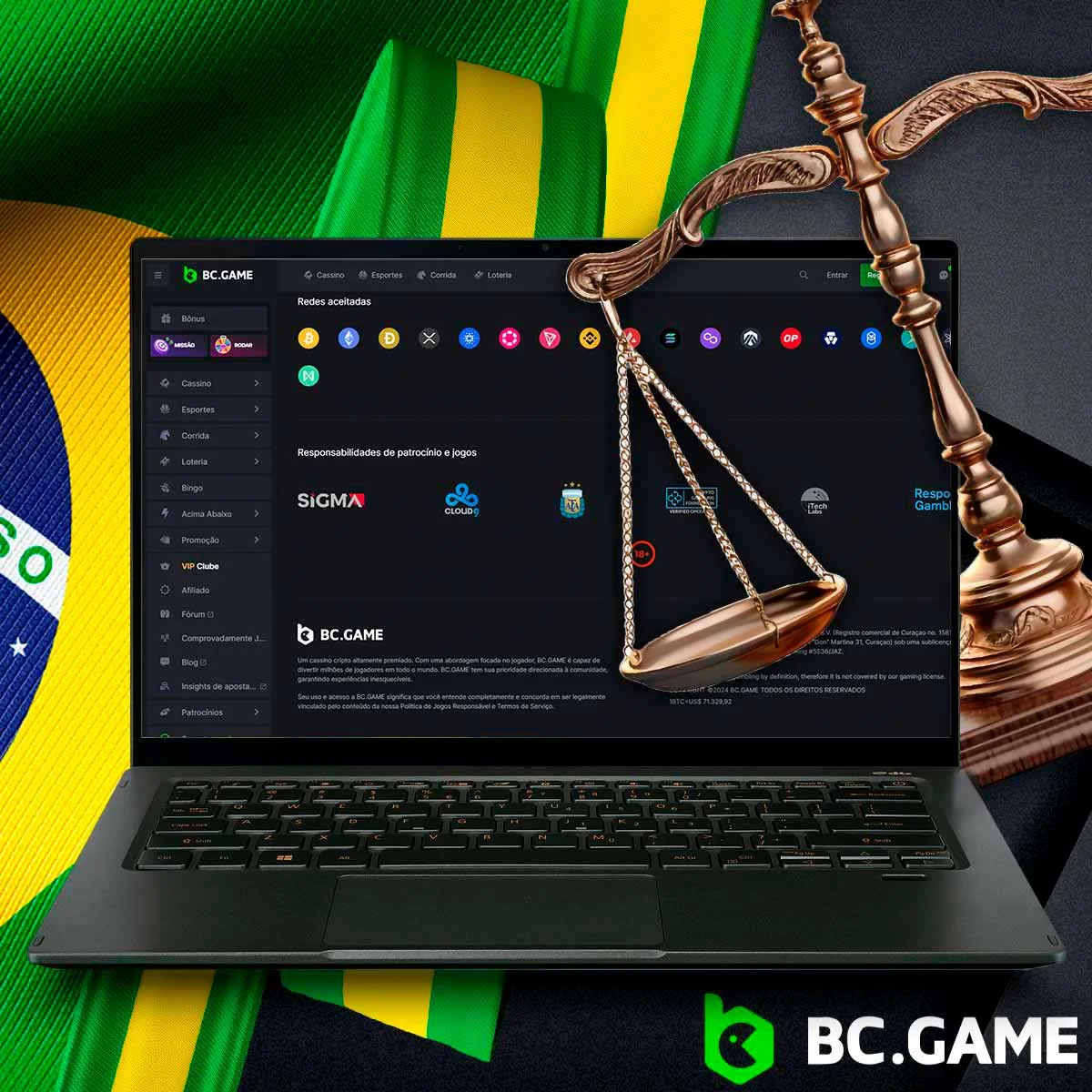 BC Game é uma casa de apostas fiável com uma licença no Brasil