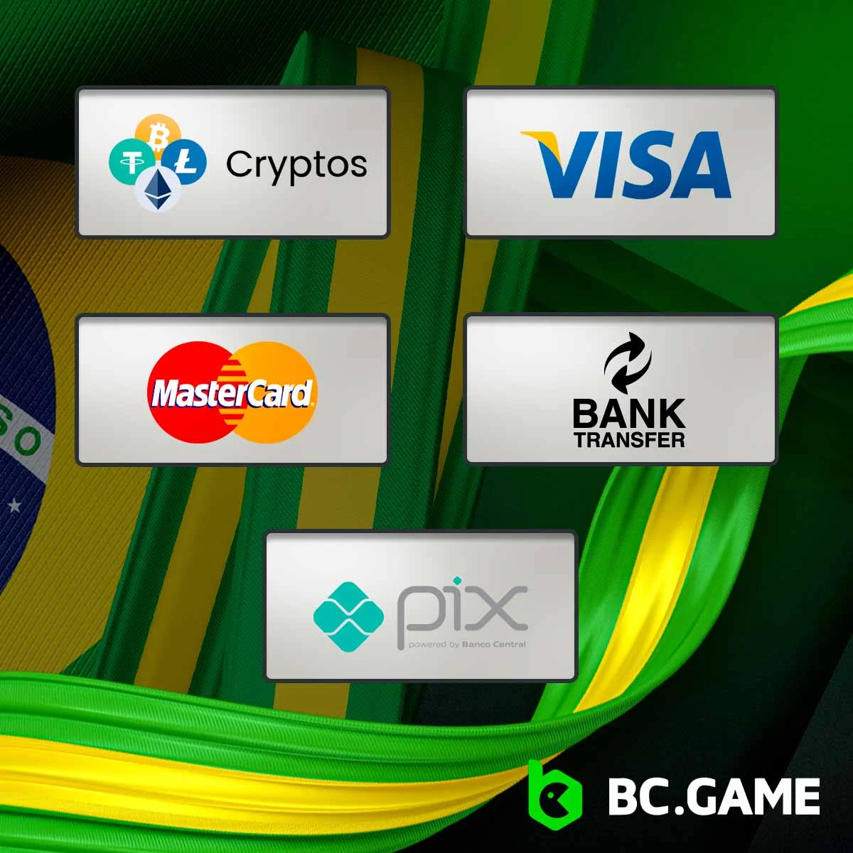 Quais são os métodos de pagamento oferecidos pela BC Game para os casinos?