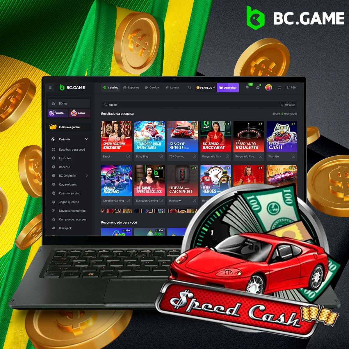 Características do jogo Speed-n-Cash BC Game
